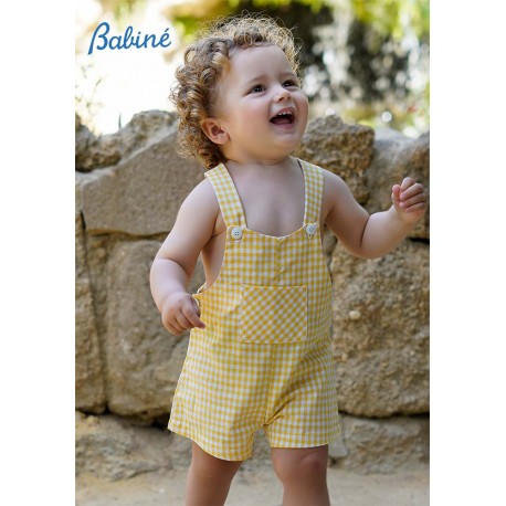 Babiné Summer Boy Overalls Yellow Squares