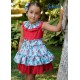 Babiné Verano Vestido niña Rojo y Amapolas