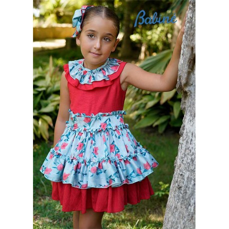 Babiné Summer Girl Red Dress Poppies