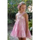 Babiné Verano Vestido niña Rosa Aplique Floral