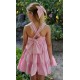 Babiné Verano Vestido niña Rosa Aplique Floral