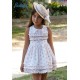 Babiné Verano Vestido niña Blanco Lazos Carruchas