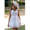 Babiné Verano Vestido niña Blanco Lazos Carruchas