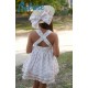 Babiné Summer Girl White Dress Ties Ruffles in Chest
