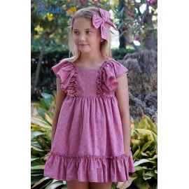 Babiné Summer Girl Pink Dress Eyelet