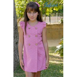 Babiné Summer Girl Pink Dress Eyelet Straight