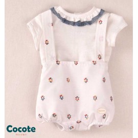 Cocote Verano Conjunto bebé niño Blanco Bordado