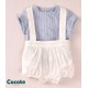 Cocote Verano Conjunto bebé niño Rayas Celeste y Blanco