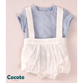 Cocote Summer Baby Boy White Set Blue Stripes