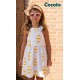 Cocote Verano Vestido niña Blanco Cachimir Amarillo