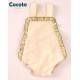 Cocote Summer Baby Overalls Yellow Stripes and Flowers