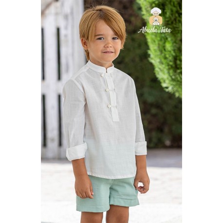 Abuela Tata Verano Conjunto niño Crudo y Verde