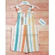 Cocote Summer Boy Multicolor Stripes Overalls Orange