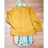 Cocote Verano Conjunto bebé niño Mostaza Rayas Multicolor Naranja