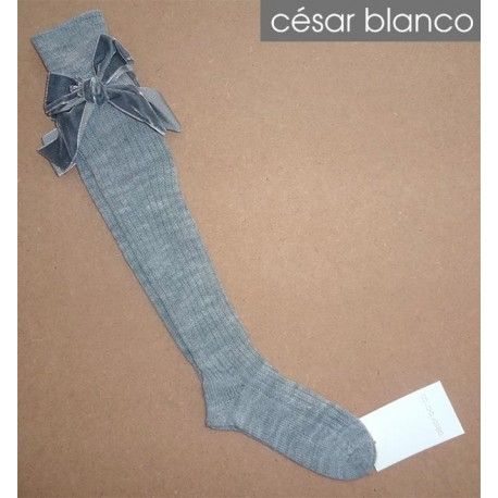 Cesar Blanco Winter Girl High Socks Gray