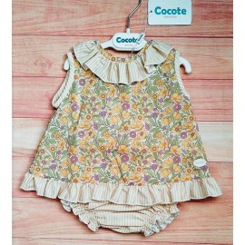 Cocote Verano Jesusito bebé niña Flores Amarillo