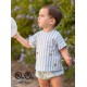 Jose Varon Summer Baby Boy Blue Striped Set Flowers