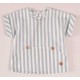 Jose Varon Summer Baby Boy Blue Striped Set Flowers