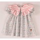 Jose Varon Summer Baby Girl Flower Printed Dress Pink Stripes
