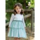 Abuela Tata Summer Girl Ceremony Green Flared Dress
