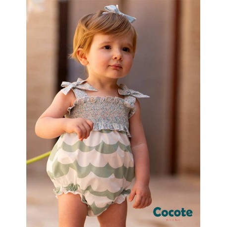 Cocote Verano Pelele bebé niña Ondas Verdes