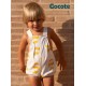 Cocote Summer Baby Boy White and Yellow Overalls