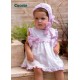 Cocote Verano Vestido bebé niña Blanco Topos y Rayas Rosas