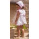 Cocote Verano Vestido bebé niña Blanco Topos y Rayas Rosas