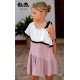 Jose Varon Summer Girl White and Mauve Dress