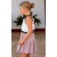 Jose Varon Summer Girl White and Mauve Dress