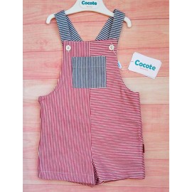 Cocote Summer Boy Overalls Red Stripes