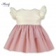 Miranda Summer Baby Girl Beige and Pink Dress Tulle Skirt
