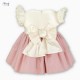 Miranda Summer Baby Girl Beige and Pink Dress Tulle Skirt