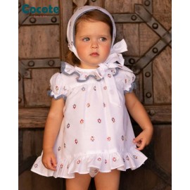 Cocote Verano Vestido bebé niña Blanco Bordado