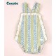 Cocote Summer Baby Overalls Blue and Green Zigzag