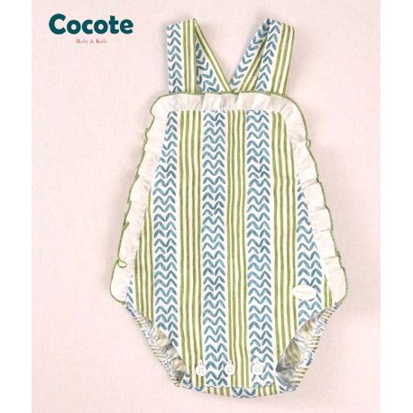 Cocote Verano Rana bebé Zig Zag Verde y Azul