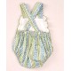 Cocote Summer Baby Overalls Blue and Green Zigzag