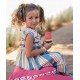 José Varón Verano Vestido niña Rayas Azul y Mostaza