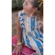 José Varón Verano Vestido niña Rayas Azul y Mostaza
