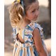 José Varón Verano Vestido niña Rayas Azul y Mostaza