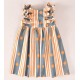 Jose Varon Summer Girl Dress Blue and Ocher Stripes