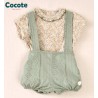 Cocote Verano Conjunto bebé niño Liberty Verde Calado
