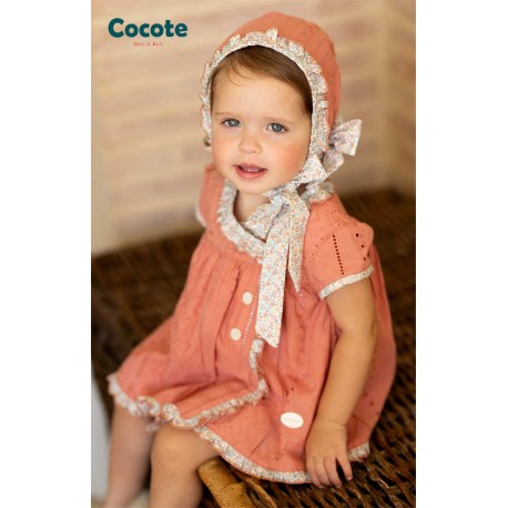 Cocote Verano Vestido bebé niña Coral Calado