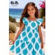 Jose Varon Summer Girl Dress Turquoise Diamonds