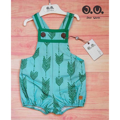 Jose Varon Summer Baby Boy Blueish Geen Overalls Arrows
