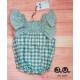 José Varón Verano Ranita bebé niña Vichy Verde Azulado