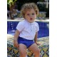 DBB Collection Summer Baby Boy White and Electric Blue Set Stripes