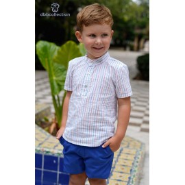 DBB Collection Summer Boy White and Electric Blue Set Stripes