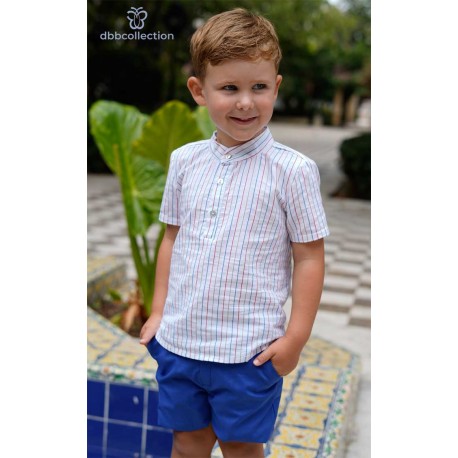 DBB Collection Summer Boy White and Electric Blue Set Stripes