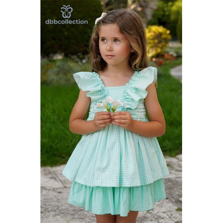 DBB Collection Summer Girl Water Green Dress Squares